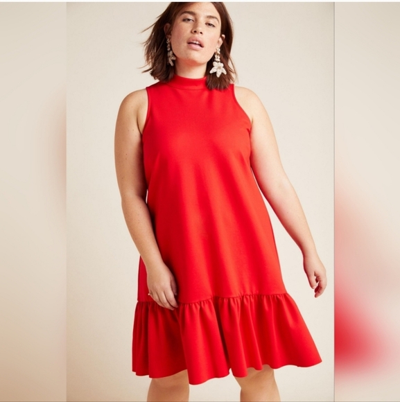 Anthropologie Dresses & Skirts - Elegant Red Sleeveless Dress From Anthropologie